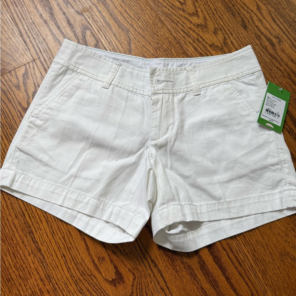 Lilly Pulitzer White Bermuda Shorts Lightweight Cotton